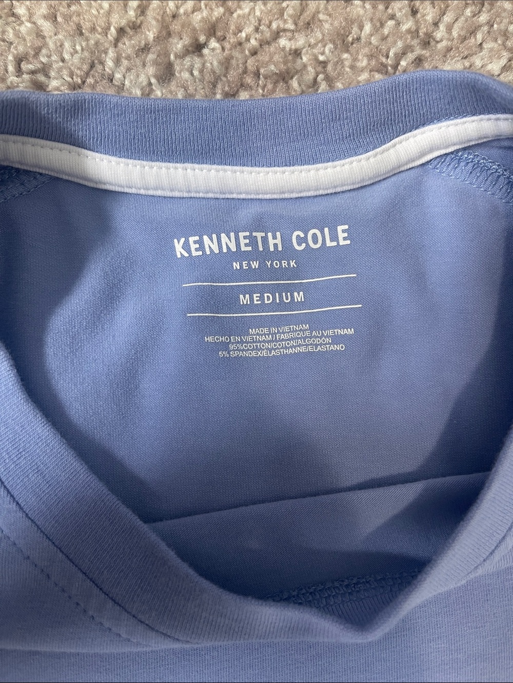 Kenneth Cole Light Blue Short Sleeve Crew Tee - Picture 2 of 3